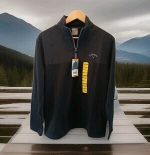 Callaway 1/4 Zip Pullover Golf Jacket Men’s Medium NWT Caviar Black